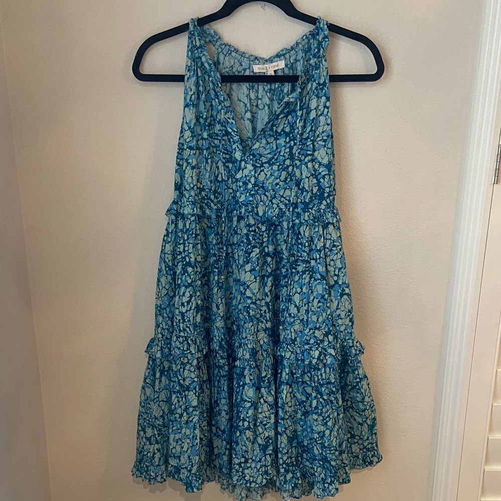 Anthropologie Love The Label Azalea Blue Ruffle Mini Dress